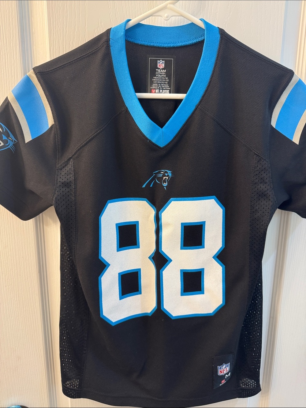 Youth #88 Football Jersey in Black and Blue